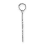 14K White Gold with Lacey Trim and Polished Center Cross Charm - Image 2