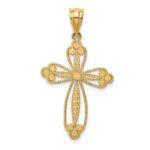 14K Budded Cross Pendant - Image 4