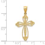 14K Budded Cross Pendant - Image 3