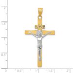 14K Two-tone INRI Crucifix Pendant - Image 3