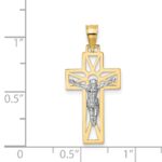 14K Two-tone Crucifix Pendant - Image 3