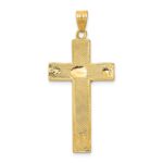 14K Two-tone Diamond-cut Crucifix Pendant - Image 4
