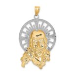14K Tri-color Diamond-cut Christ Pendant - Image 4