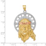 14K Tri-color Diamond-cut Christ Pendant - Image 3