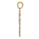 14k and White Rhodium Filigree Angel Pendant - Image 2