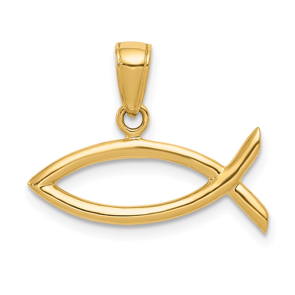 D3742.jpg 14k Ichthus Fish Pendant - Image 1