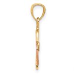 14k Two-tone Heart Lock and Key Pendant - Image 2