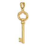 14K Polished 3-D KEY TO MY HEART Key Charm - Image 4