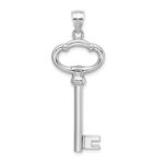 14K White Gold 3D KEY TO MY HEART Key Charm - Image 3