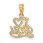 14K Polished and Textured I HEART YOU Charm - Image 4