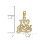 14K Polished and Textured I HEART YOU Charm - Image 3