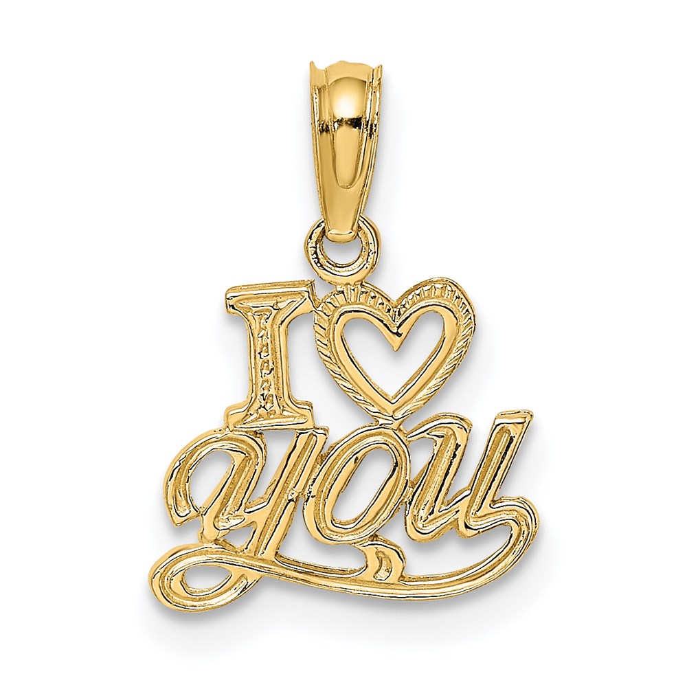 D3868.jpg 14K Polished and Textured I HEART YOU Charm - Image 1