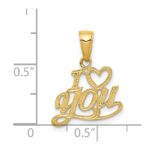 14K Polished and Textured I HEART YOU Pendant - Image 3