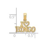 14K Polished/Textured I HEART BINGO Charm - Image 3
