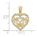 14K MOM in Heart Charm - Image 3