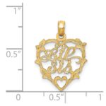 14K LIL SIS in Heart Charm - Image 3
