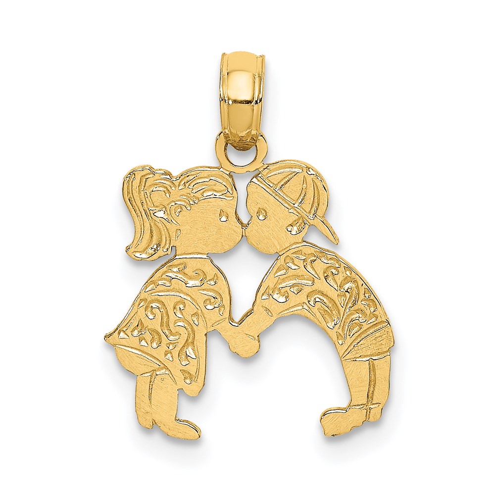 D3995.jpg 14K Kissing Boy and Girl Charm - Image 1