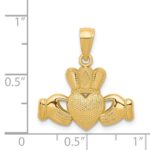 14K Claddagh Pendant with Textured Crown - Image 3