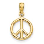 14K Polished 3-D Peace Symbol Pendant