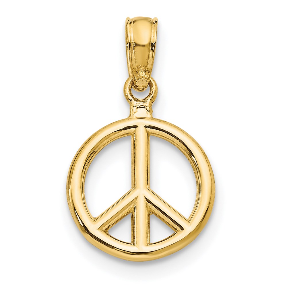 D4053.jpg 14K Polished 3-D Peace Symbol Pendant - Image 1