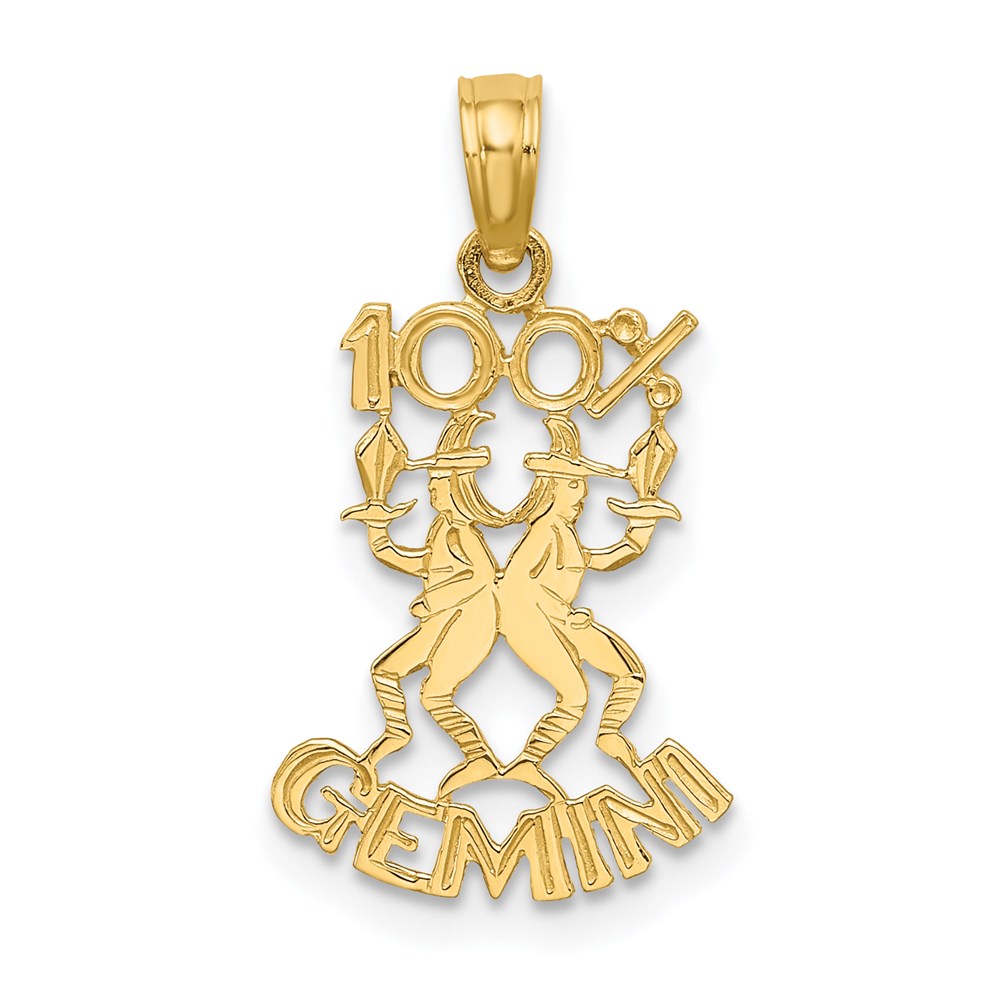 D4056.jpg 14K 100% GEMINI Zodiac Charm - Image 1