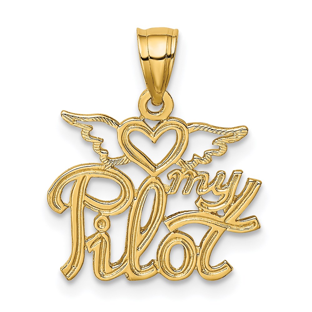D4084.jpg 14K HEART MY PILOT Charm - Image 1