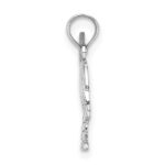 14K White Gold Polished Charleston Palm Tree with Moon Charm - Image 2