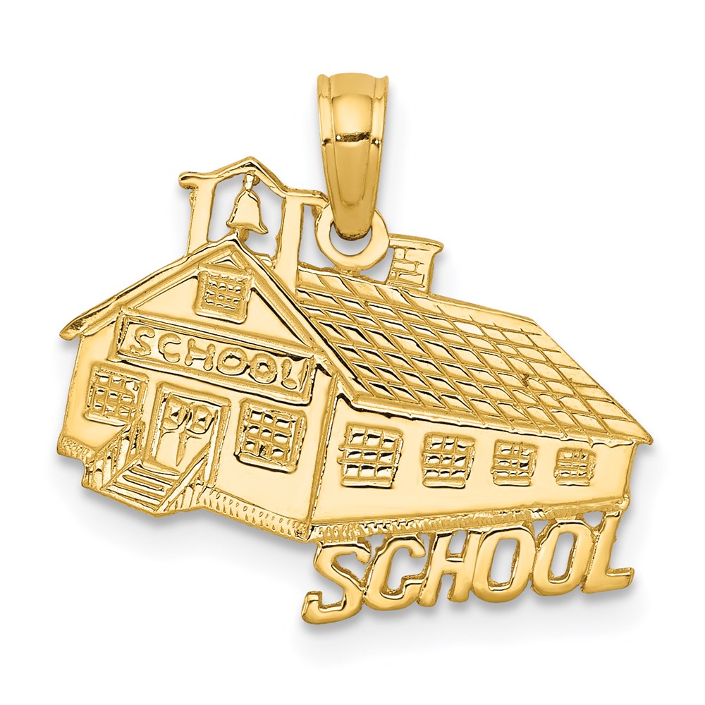 D4180.jpg 14K SCHOOL House Pendant - Image 1