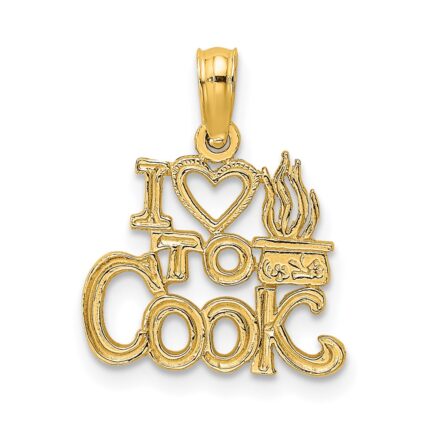 14K I HEART TO COOK Charm