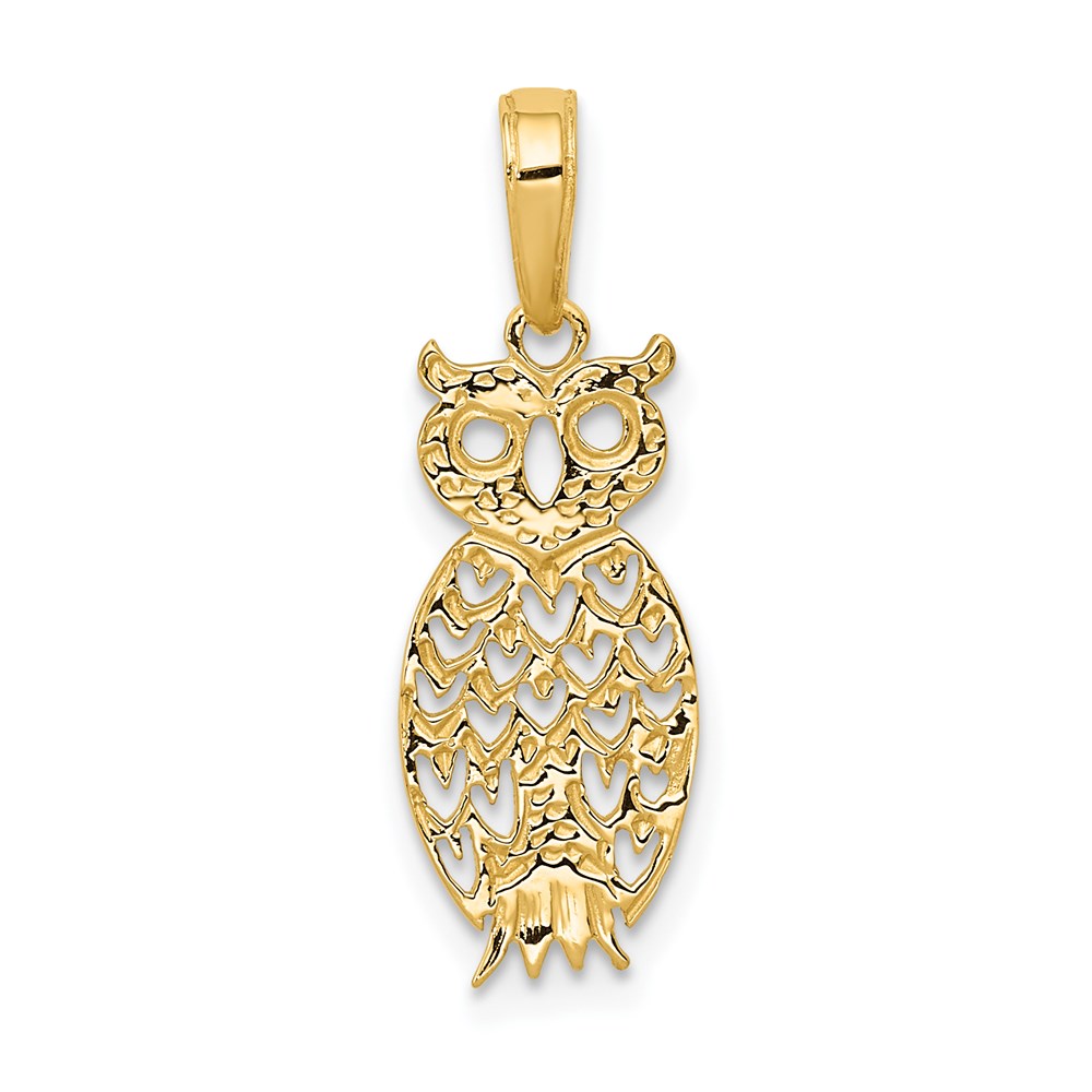 D4199.jpg 14K Owl Pendant - Image 1