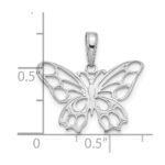 14k White Gold Polished Butterfly Cut-out Pendant - Image 3
