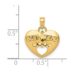 14K BEST FRIEND on Heart with Cut-Out Paw Print Pendant - Image 3
