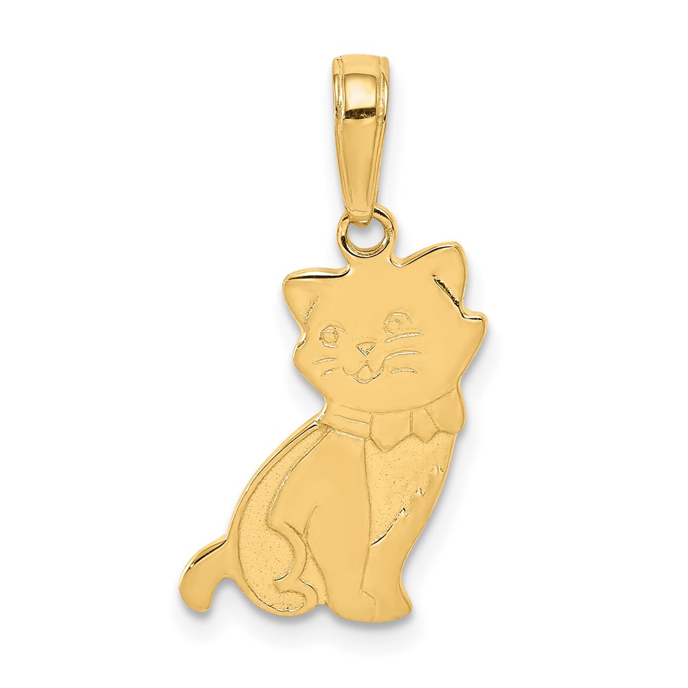 D4239.jpg 14K Sitting Cat Pendant - Image 1