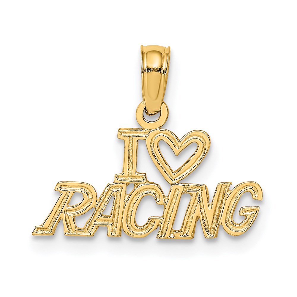 D4269.jpg 14K I HEART RACING Charm - Image 1