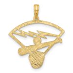14K Baseball Diamond with Glove/Bat/Ball Pendant - Image 3