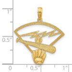 14K Baseball Diamond with Glove/Bat/Ball Pendant - Image 4