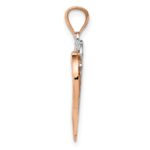 14K Two-tone Polished Diamond-cut Intertwined Hearts Pendant - Image 2