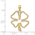 14k Polished Cut Out 4-Leaf Clover Pendant - Image 3
