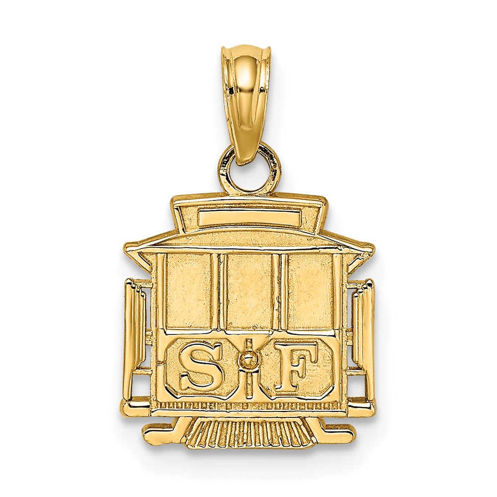 D4407.jpg 14k Polished S.F. Cable Car Charm - Image 1
