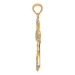 14K with White Rhodium Reversible with GOD LOVE Cross Pendant - Image 2