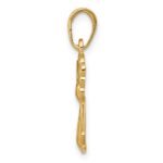 14K Polished and Textured Guardian Angel with Heart Pendant - Image 2