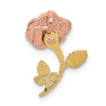 14K Two-tone with White Rhodium Polished Rose Chain Slide - Image 3