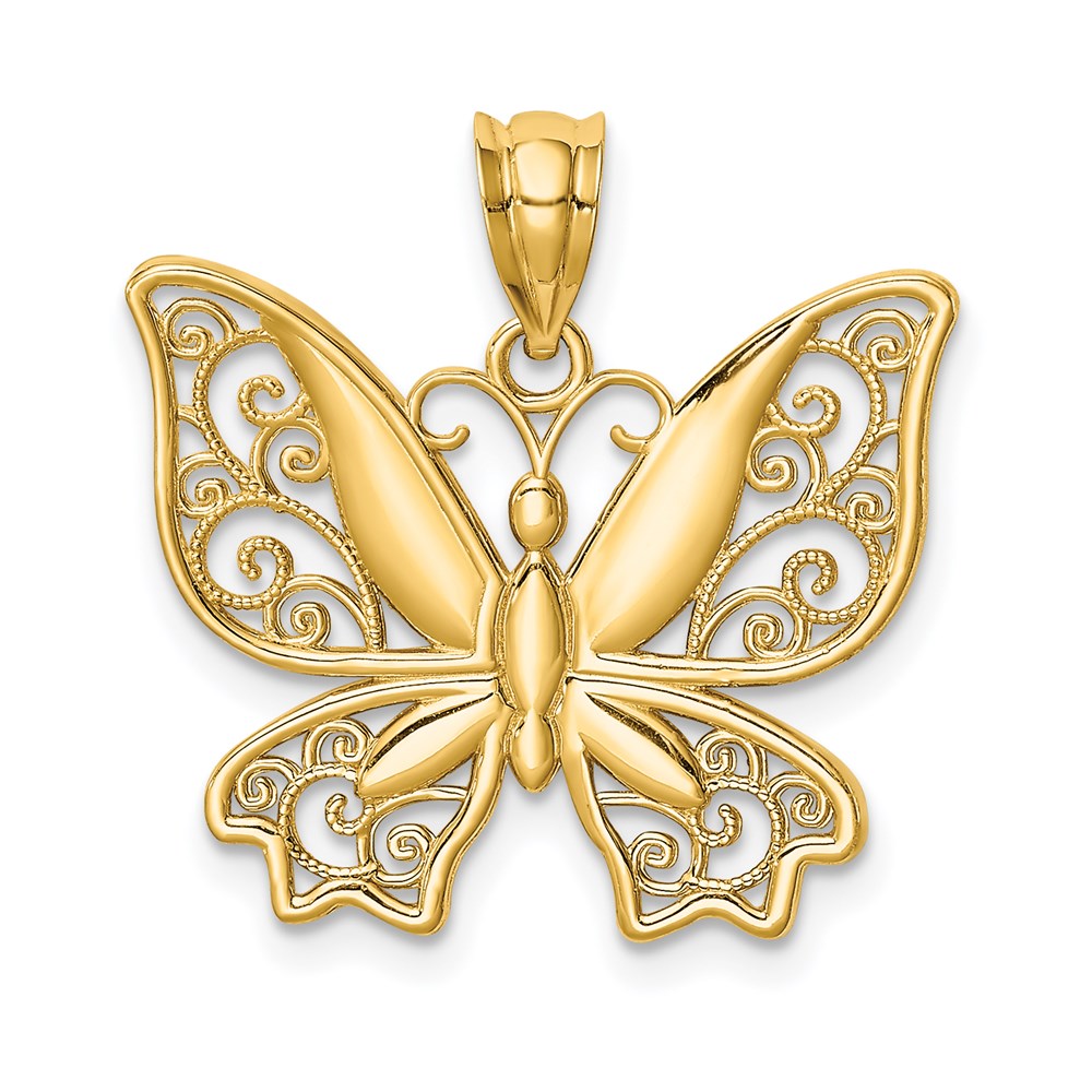 D4471.jpg 14K Polished Butterfly Pendant - Image 1
