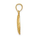 14K Brushed Diamond-Cut Sand Dollar Pendant - Image 2
