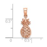 14K Rose Gold Polished 3-D Pineapple Pendant - Image 5