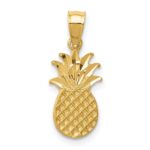 14K Brushed and Diamond-cut Pineapple Pendant