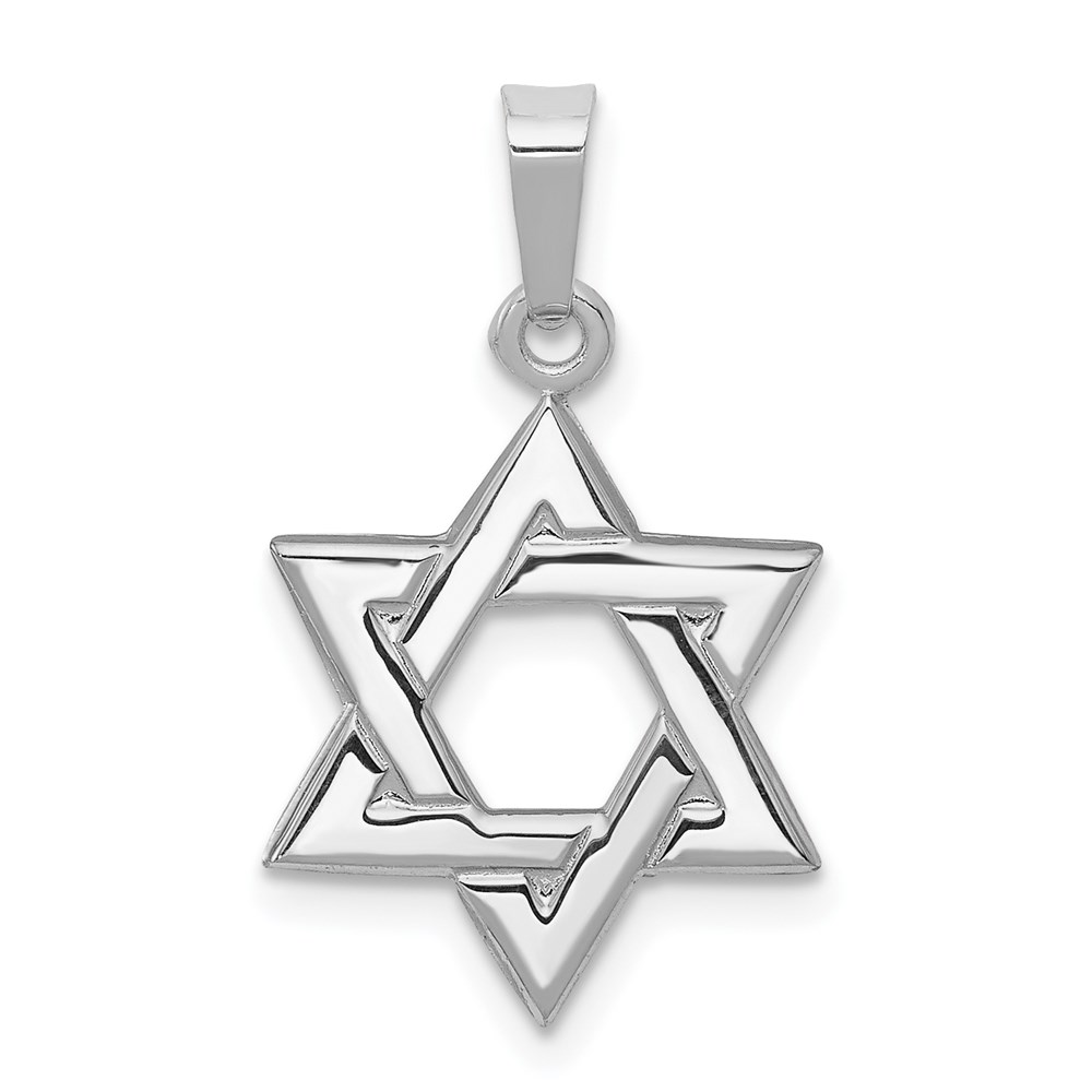 D4549.jpg 14K White Gold Polished Star of David Pendant - Image 1
