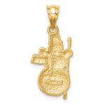 14K Diamond-cut Brushed and Polished Snowman Pendant - Image 3