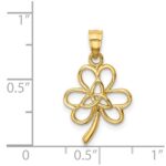 14K Polished Trinity Clover Pendant - Image 4