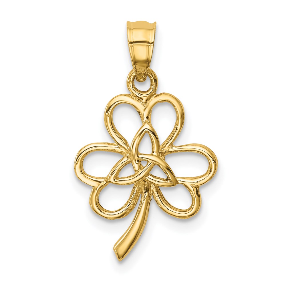 D4572.jpg 14K Polished Trinity Clover Pendant - Image 1
